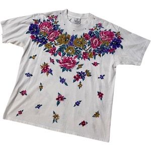 Vintage floral tee single stitch